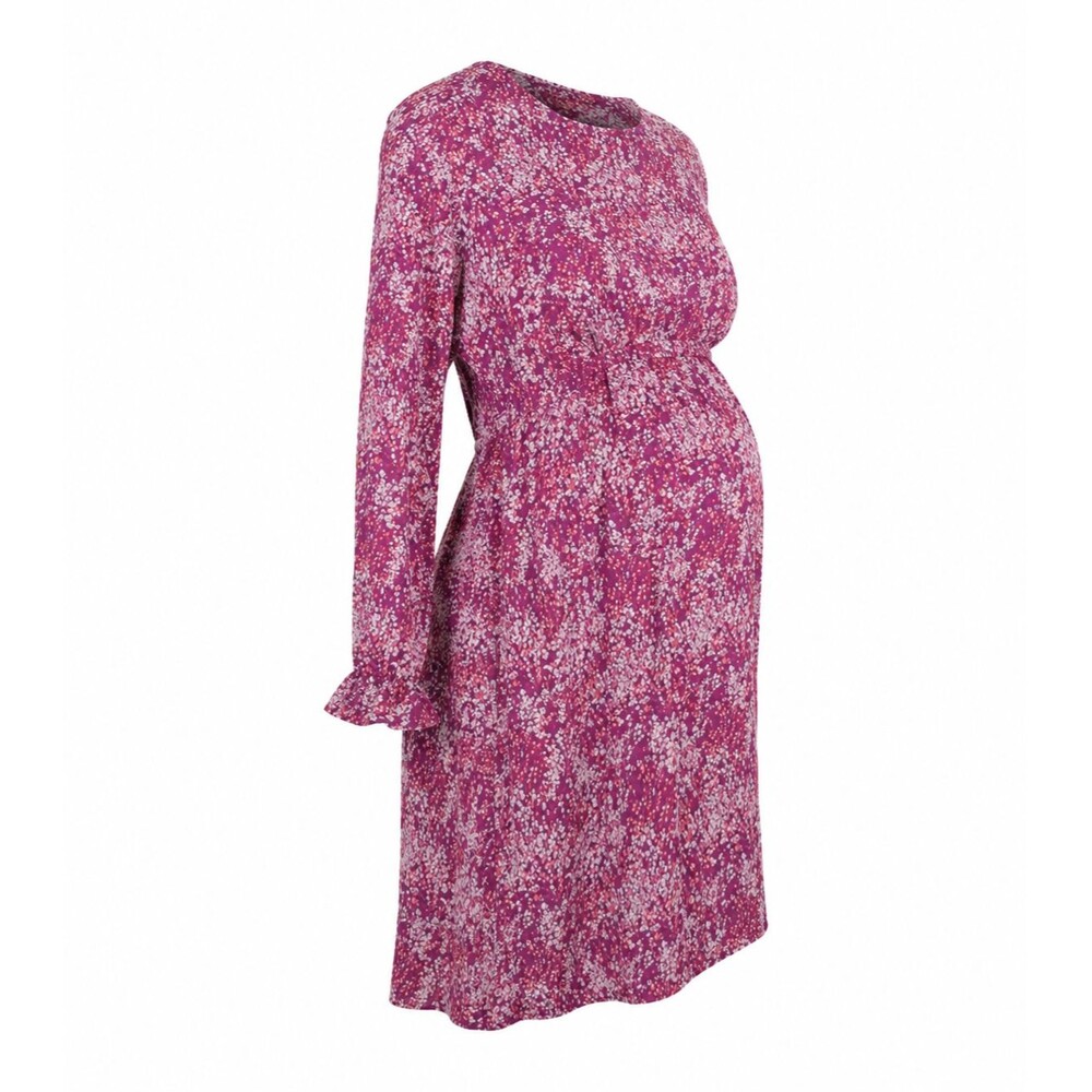 Floral Maternity Dress Knee Length Long Sleeve Size XS Isabel